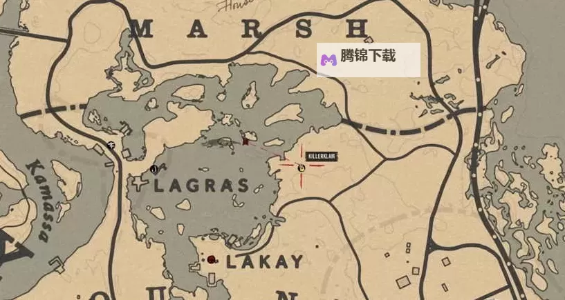 《荒野大镖客OL》蓝水沼泽藏宝图位置 蓝水沼泽宝藏在哪图1