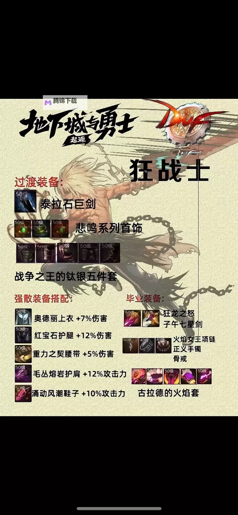 《地下城与勇士手游（DNF手游）》全职业毕业装备推荐图1