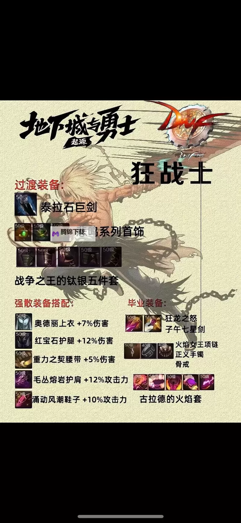 《地下城与勇士手游（DNF手游）》全职业毕业装备推荐图1